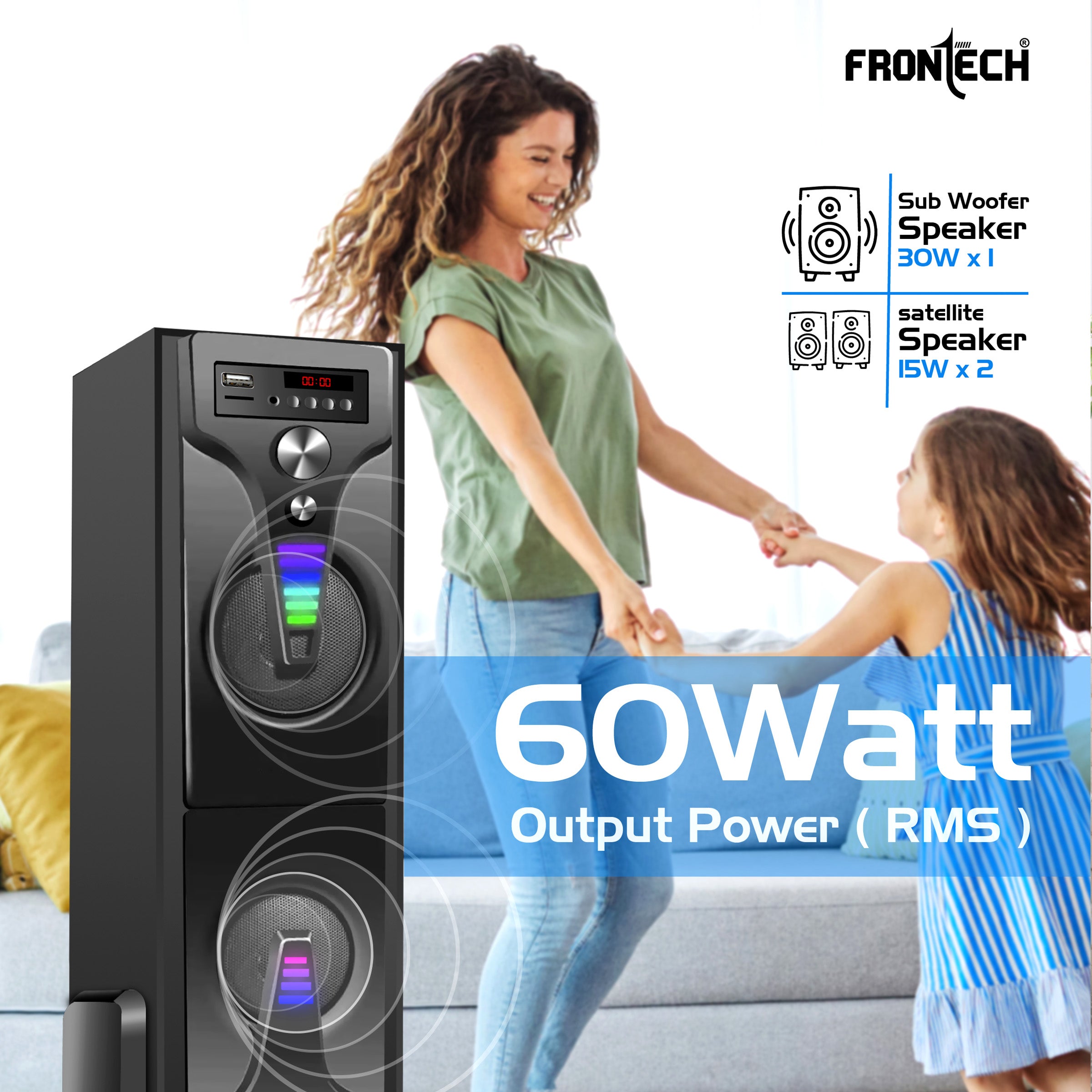Frontech CRUX-165 Series 60 Watt Tower Speaker (SW-0165) Frontech CRUX-165 Series 60 Watt Tower Speaker (SW-0165)